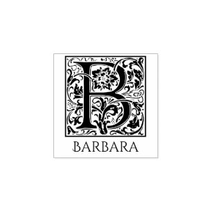 Letter B Vintage First Letter with Name Rubber Stamp