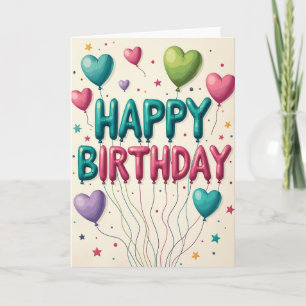 Letter Balloon Birthday Card
