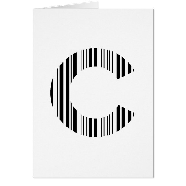 LETTER C BAR CODE First Initial Barcode Pattern (Front)