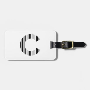LETTER C BAR CODE First Initial Barcode Pattern Luggage Tag