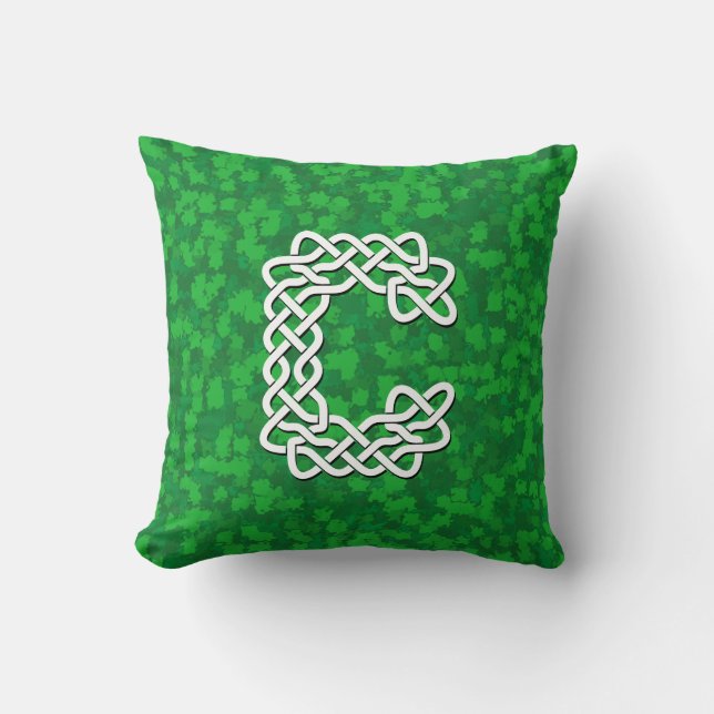 Letter C Celtic Knot Alphabet Cushion (Front)