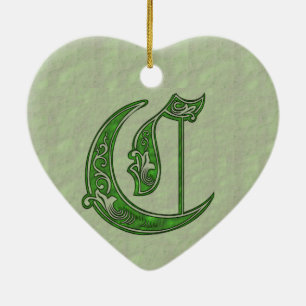 Letter C Ceramic Ornament