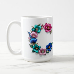 Letter C Coffee Mug – Floral Design for Gifting