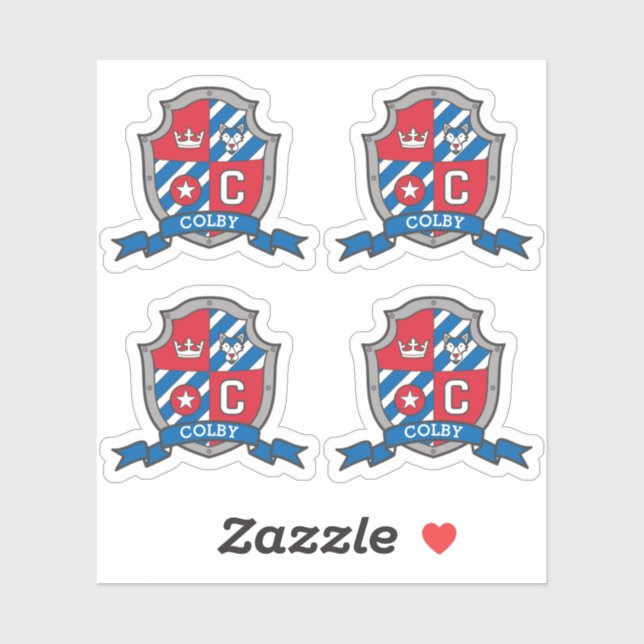 Letter C custom name Colby wolf dog knights crest (Sheet)