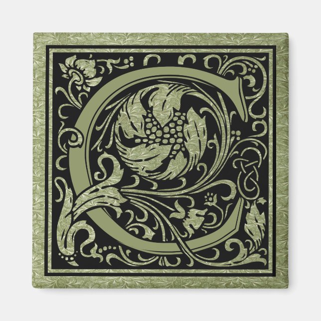 Letter C First Letter Monogram Magnet (Front)