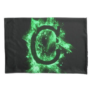 Letter C Green Capital Alphabet Pillowcase