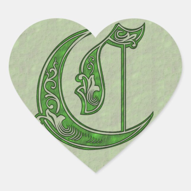 Letter C Heart Sticker (Front)