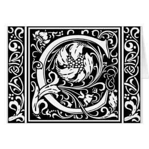 Letter C Mediaeval Monogram Art Nouveau