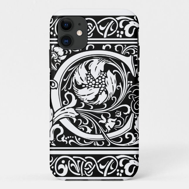 Letter C Mediaeval Monogram Art Nouveau Case-Mate iPhone Case (Back)