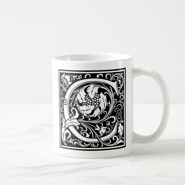 Letter C Mediaeval Monogram Art Nouveau Coffee Mug (Right)