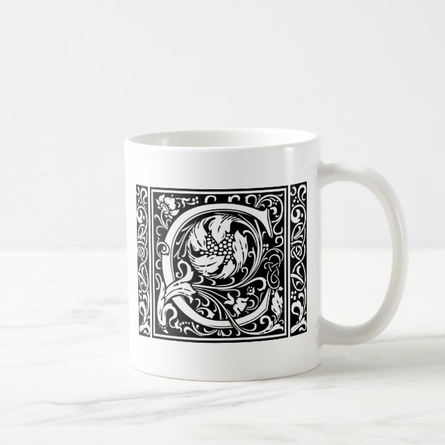 Letter C Mediaeval Monogram Art Nouveau Coffee Mug (Right)
