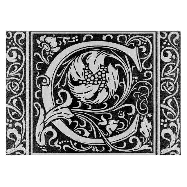 Letter C Mediaeval Monogram Art Nouveau Cutting Board (Front)