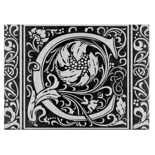 Letter C Mediaeval Monogram Art Nouveau Cutting Board (Front)