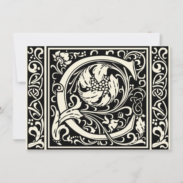 Letter C Mediaeval Monogram Art Nouveau Invitation (Front)