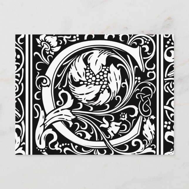 Letter C Mediaeval Monogram Art Nouveau Postcard (Front)