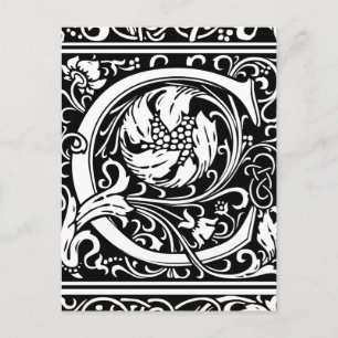 Letter C Mediaeval Monogram Art Nouveau Postcard