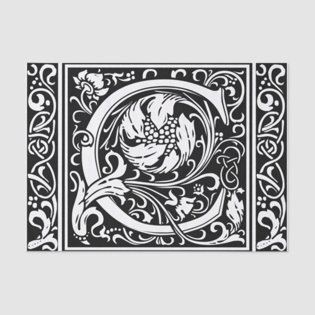 Letter C Mediaeval Monogram Art Nouveau Tissue Paper