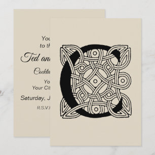Letter C Monogram Vintage Celtic Knot Print Invitation