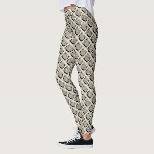 Letter C Monogram Vintage Celtic Knot Print Leggings
