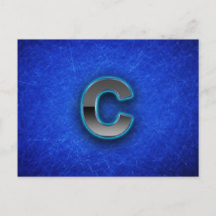 Letter C - neon blue edition Postcard
