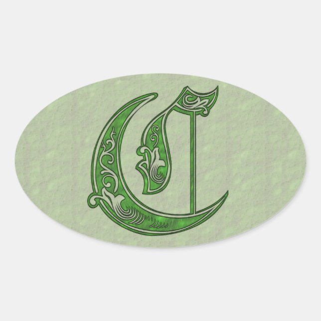Letter C Oval Sticker (Front)