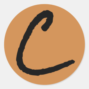 Letter C Rock Salt Alphabet by Janz Peru Gold Classic Round Sticker