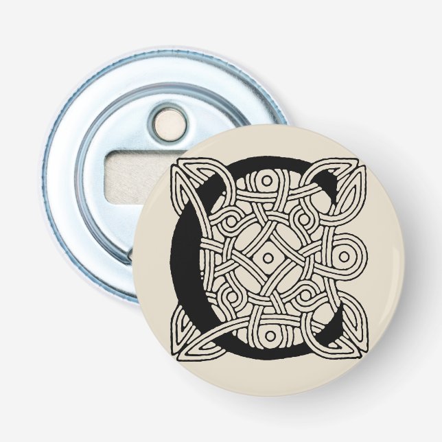 Letter C Vintage Celtic Knot Monogram Bottle Opener (Front)