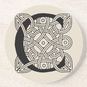 Letter C Vintage Celtic Knot Monogram Coaster