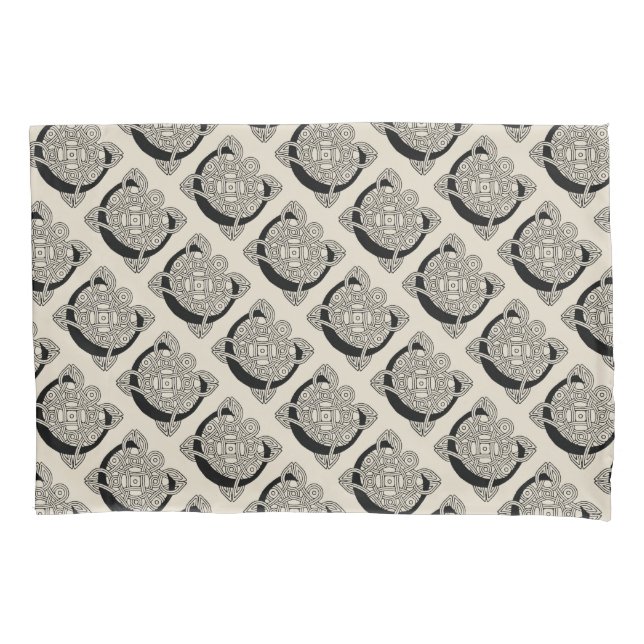 Letter C Vintage Celtic Knot Monogram Pillowcase (Front-Left)