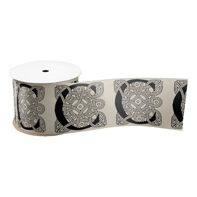 Letter C Vintage Celtic Knot Monogram Satin Ribbon (Spool)
