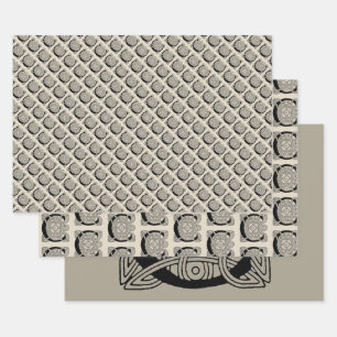 Letter C Vintage Celtic Knot Monogram Wrapping Paper Sheet