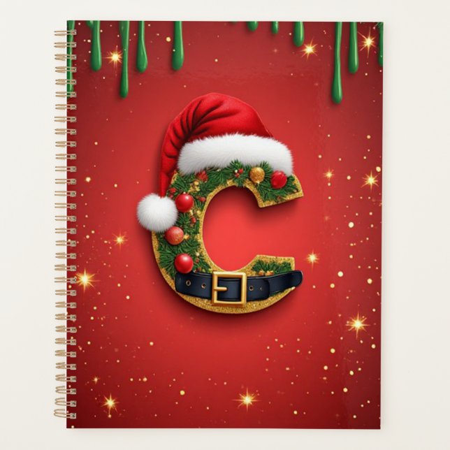 Letter C With Christmas Wreath Decor 🎁 Planner (Front)