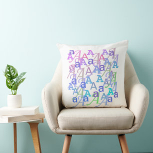 Letter Confetti "A" Throw Pillow