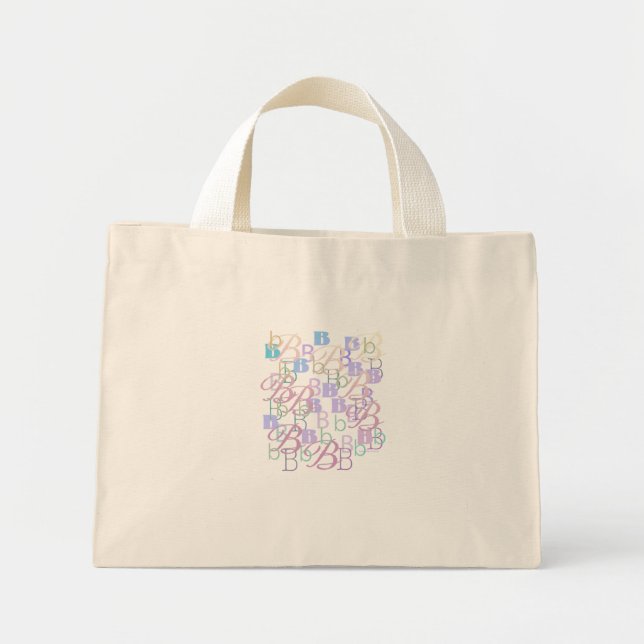 Letter Confetti "B" Mini Tote Bag (Front)