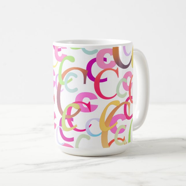 Letter Confetti "C" Coffee Mug (Front Right)