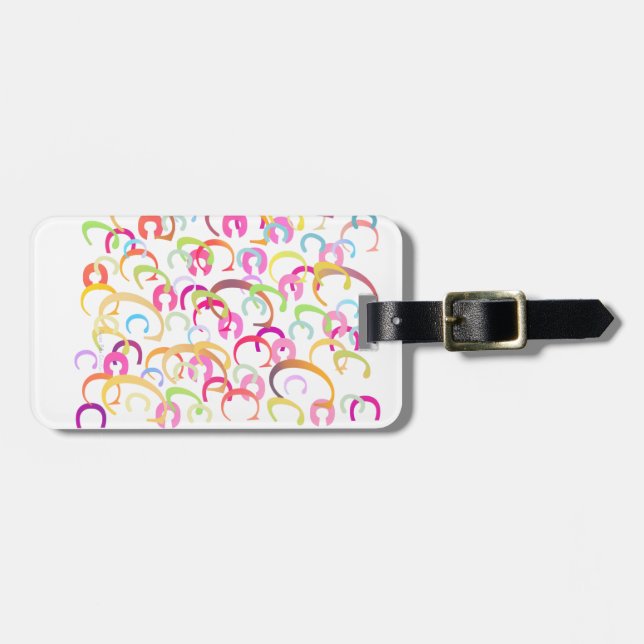Letter Confetti "C" Luggage Tag (Front Horizontal)