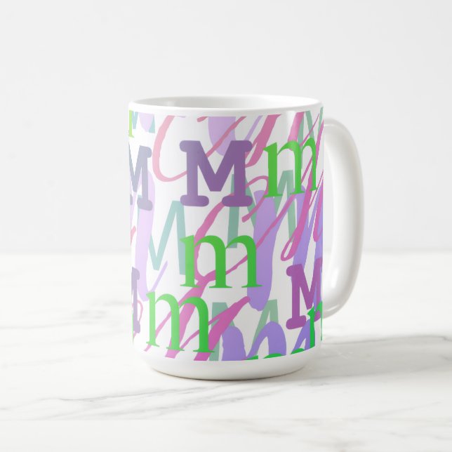 Letter Confetti "M" Coffee Mug (Front Right)
