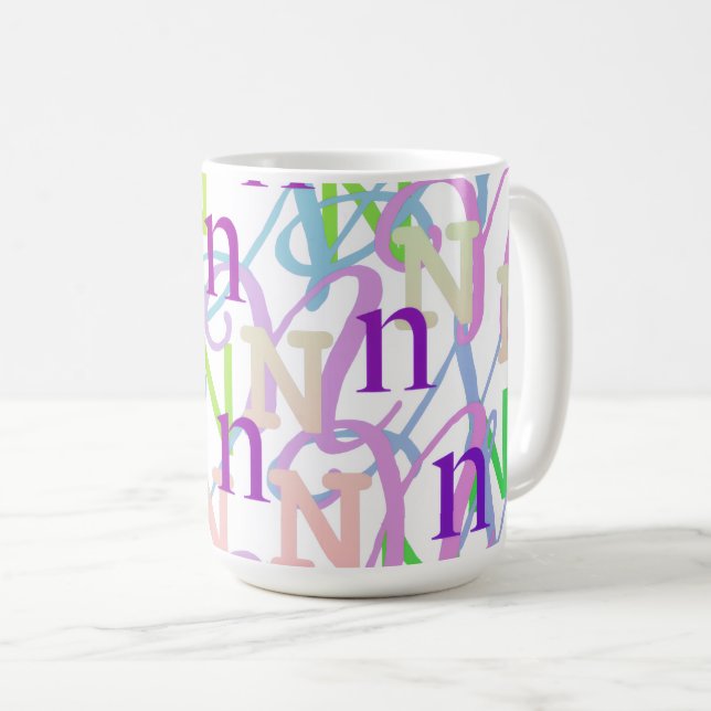 Letter Confetti "N" Coffee Mug (Front Right)