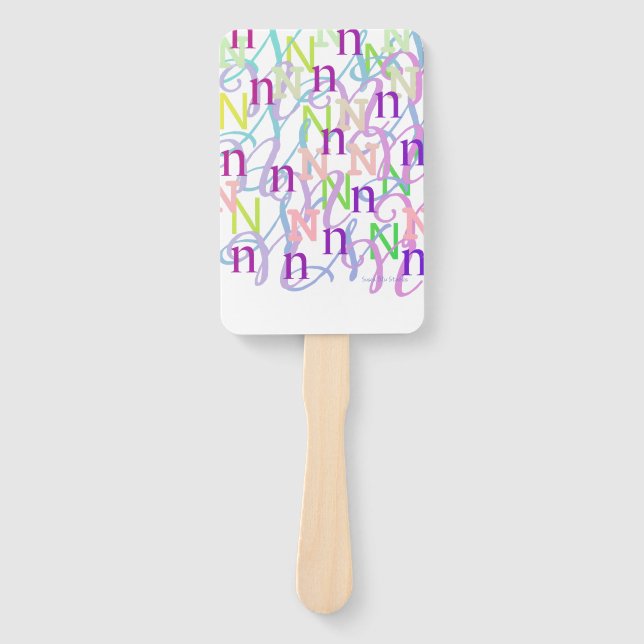 Letter Confetti "N" Hand Fan (Front)