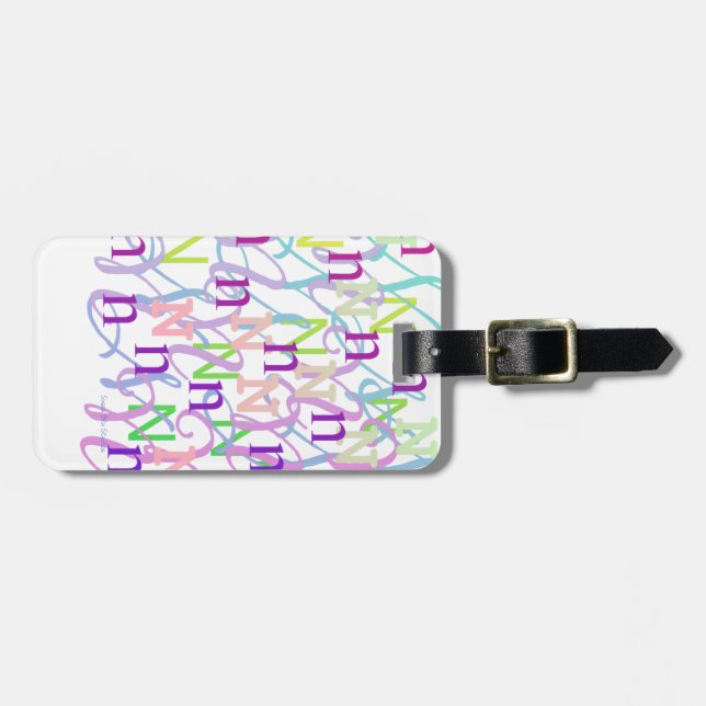 Letter Confetti "N" Luggage Tag (Front Horizontal)