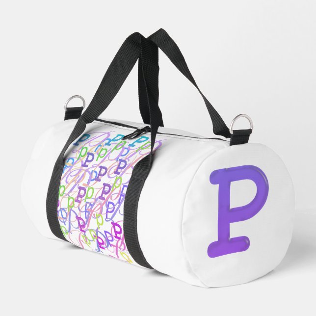  Letter Confetti "P"  Duffle Bag (Left Corner)