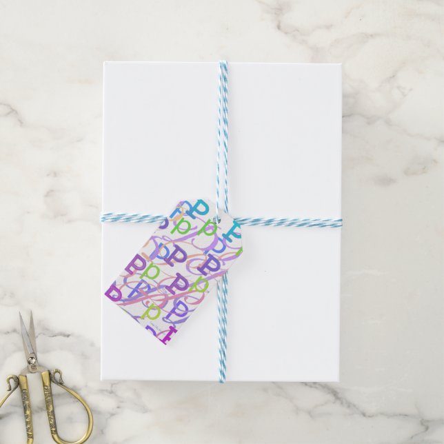 Letter Confetti "P" Gift Tags (With Twine)