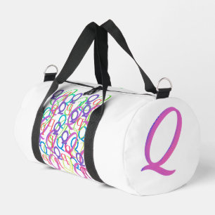 Letter Confetti "Q" Duffle Bag