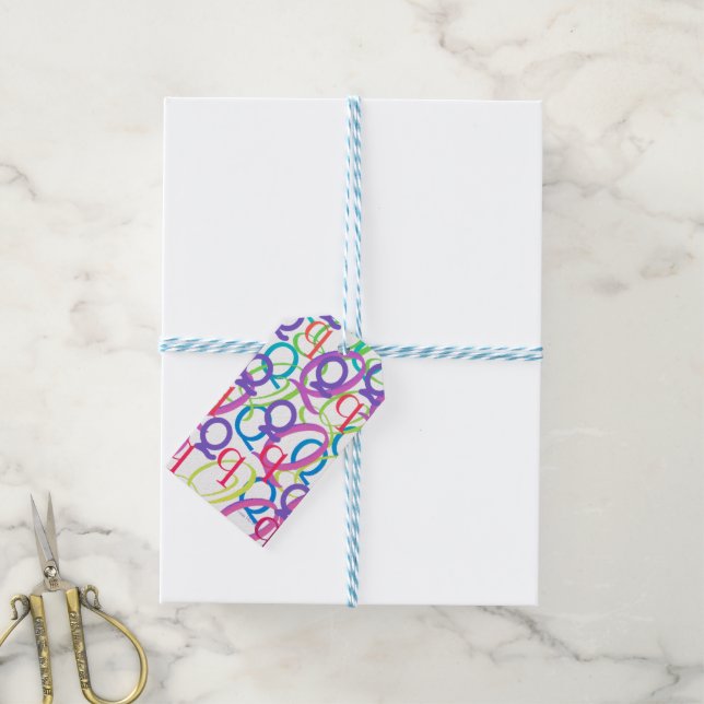 Letter Confetti "Q" Gift Tags (With Twine)