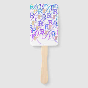 Letter Confetti "R" Hand Fan