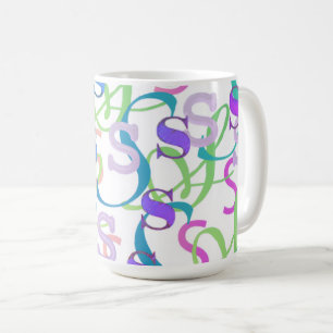 Letter Confetti "S" Coffee Mug