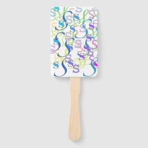 Letter Confetti "S" Hand Fan