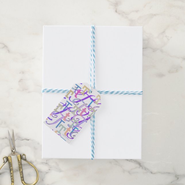Letter Confetti "T" Gift Tags (With Twine)