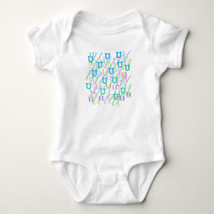 Letter Confetti "U" Baby Romper Bodysuit