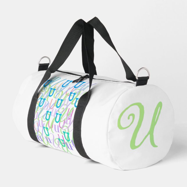  Letter Confetti "U"  Duffle Bag (Left Corner)